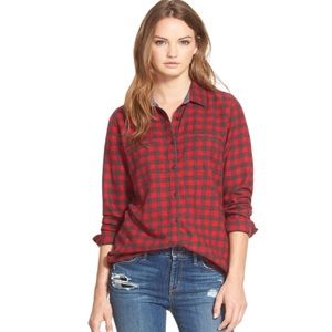 Treasure & Bond Red Dahlia Plaid Shirt